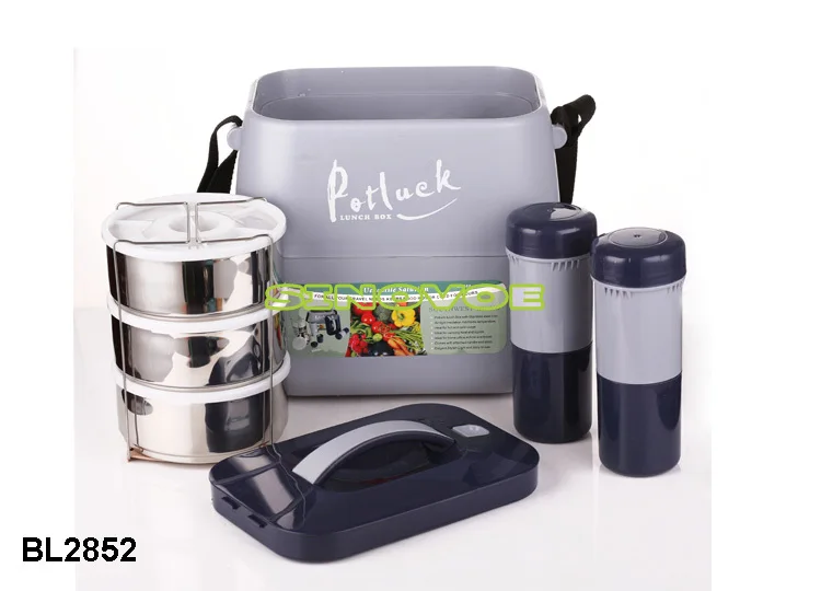 3.6L color potluck lunch box with water jug food storage portable lunch box