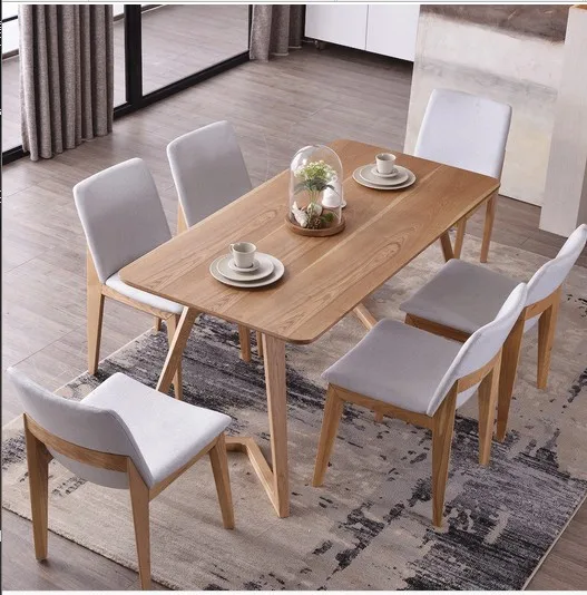 Wooden Dining Table And Chairs Table And 6 Chairs White Oak Dining Table And Chairs Sid8060