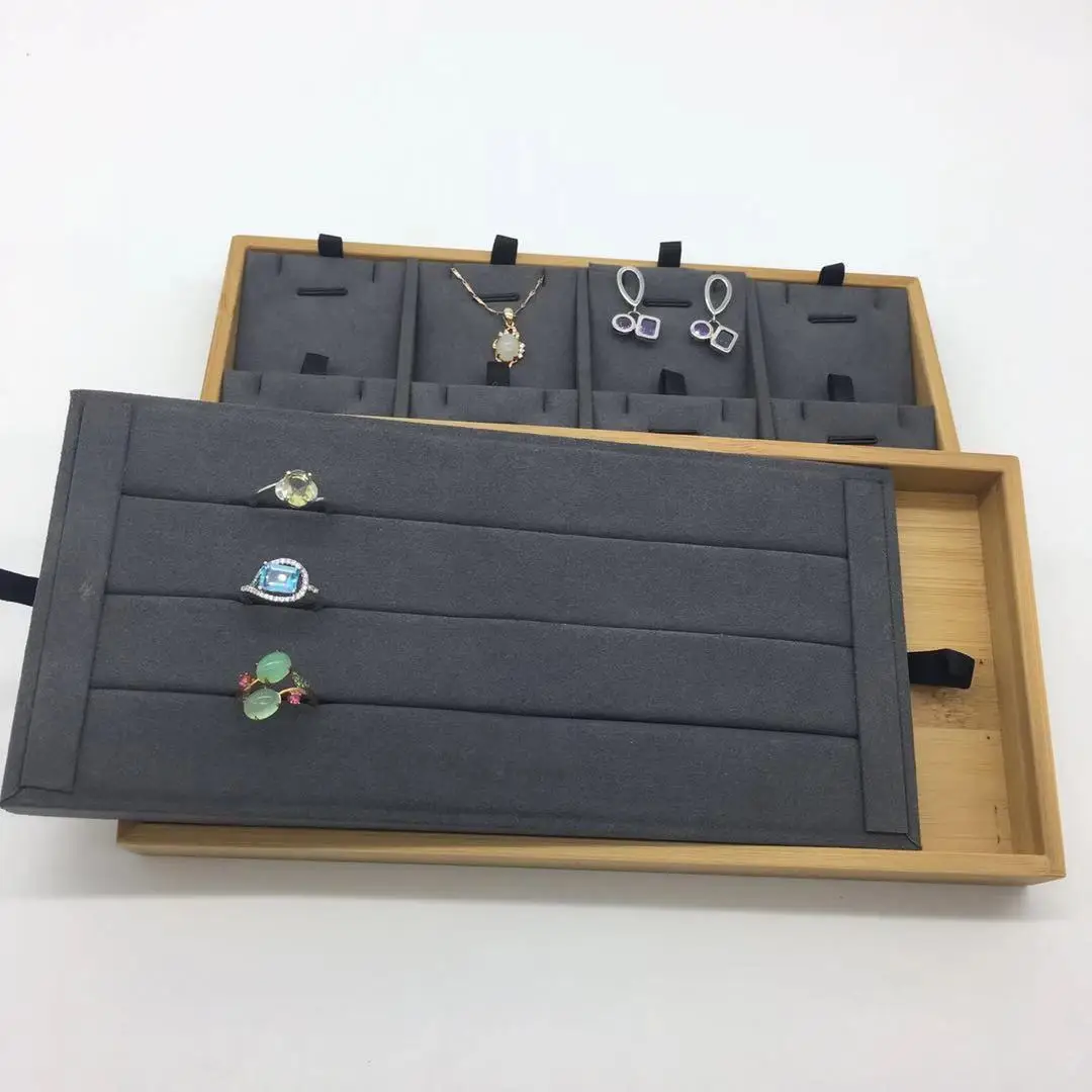 Factory Wholesale Multi Function Wooden Jewelry Display Tray With