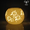Round shape whit porcelain personalized aroma oil burner for tealight candles