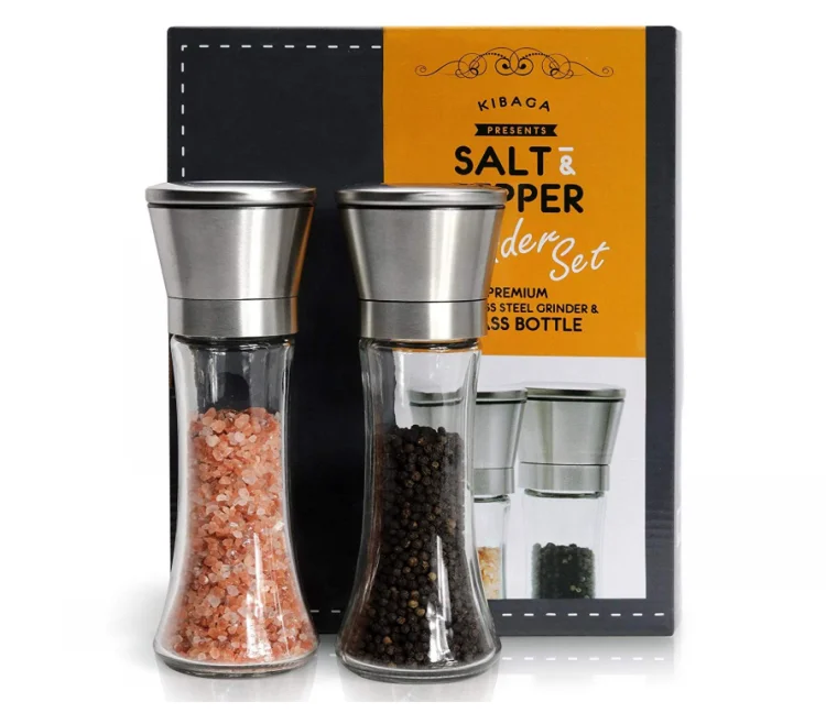 Home EC Premium Stainless Steel Salt and Pepper Grinder Set of 2