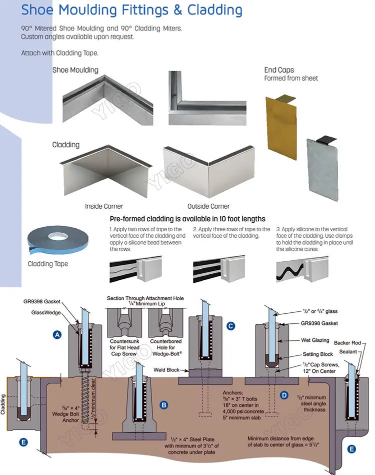 cable how install fittings to Steel Design / Balcony U Balustrade Shaped Stainless