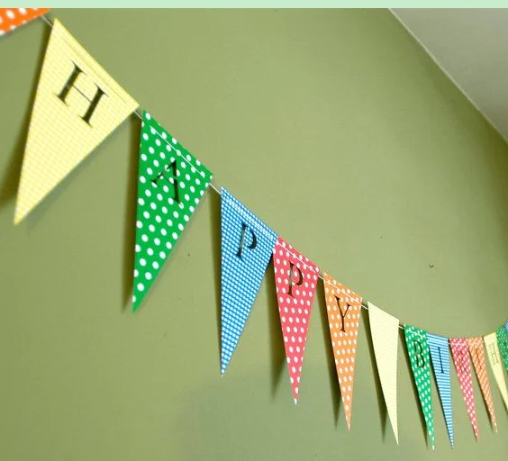 Party Decoration Triangle Word Hanging Banner - Buy Hanging Banner ...