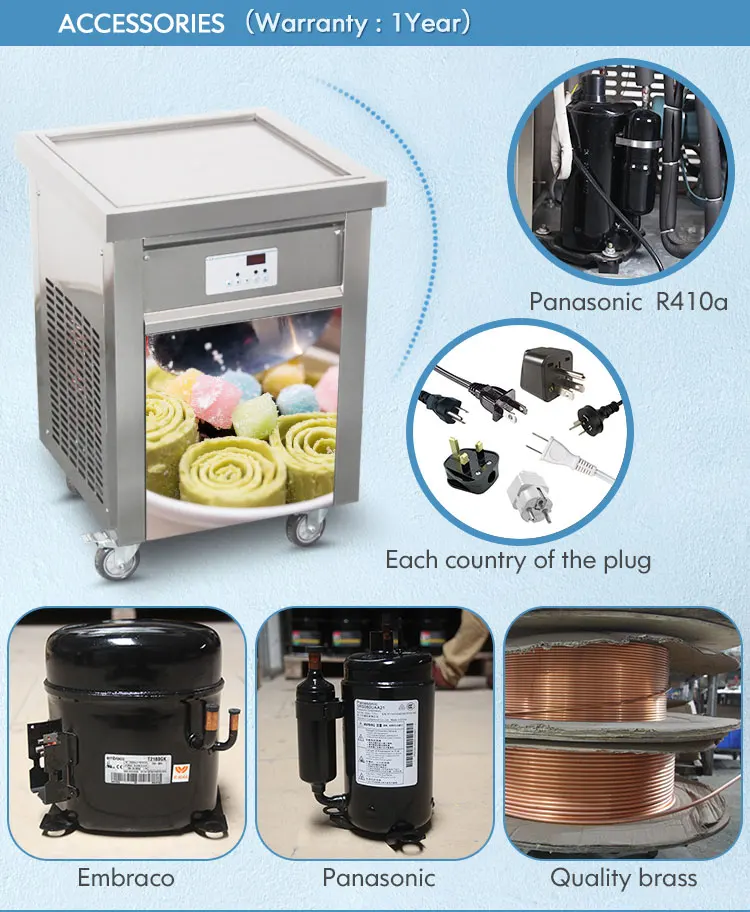 Etl Single Square Pan Fry Icecream Machine/fry Ice Pan Machine Making