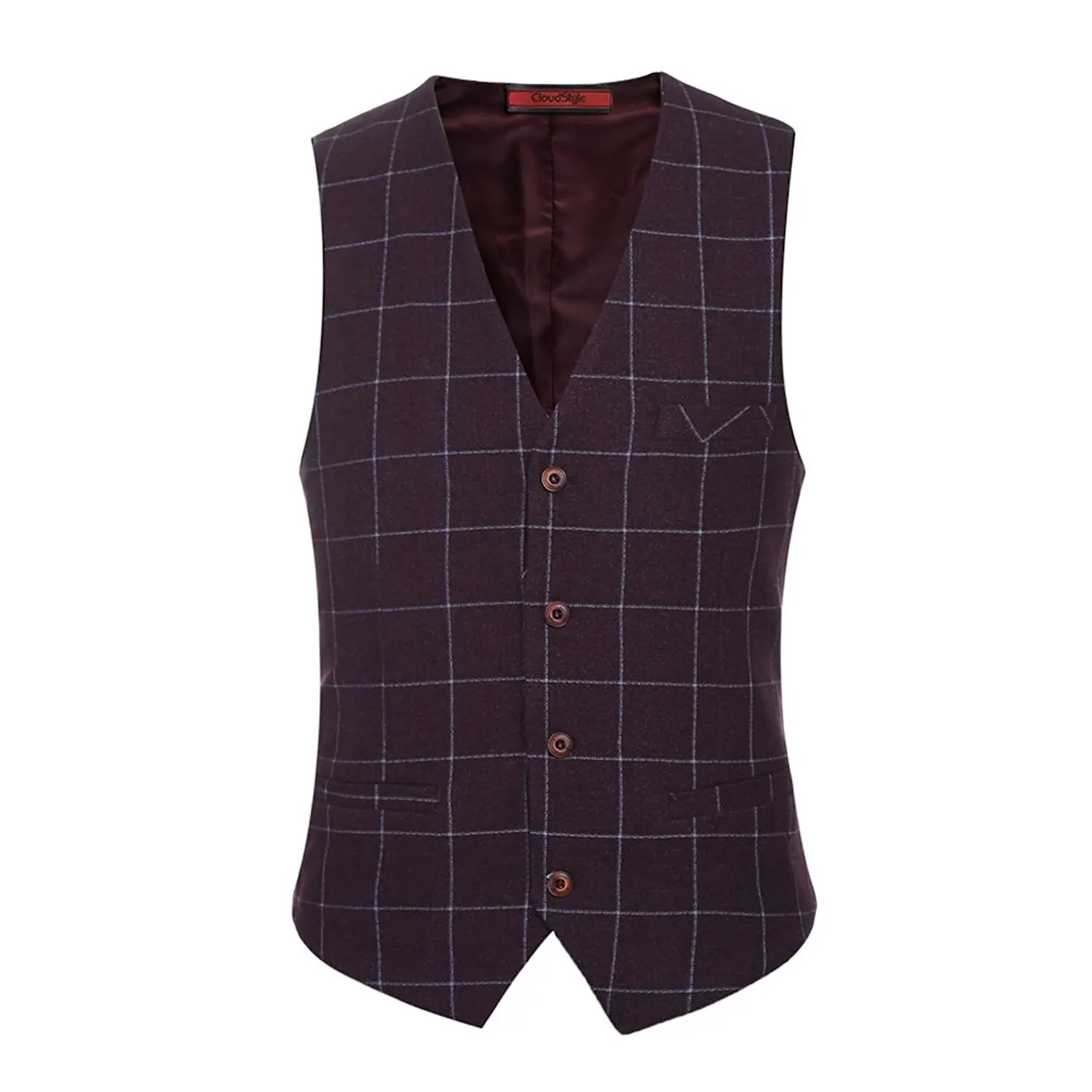 JOKHOO Mens Business Solid Button Knitwear Sweater Vest Sleeveless Knitted Waistcoat