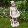 child and woman large stone garden statues