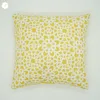 Yellow Background and White Flower 100%Cotton and Embroidery Cushion Cover