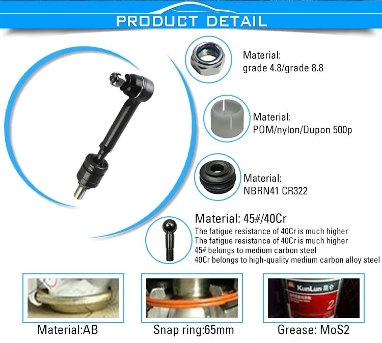 Oem W950154001 Kubota Tractor Spare Parts Tie Rod End Track Rod End