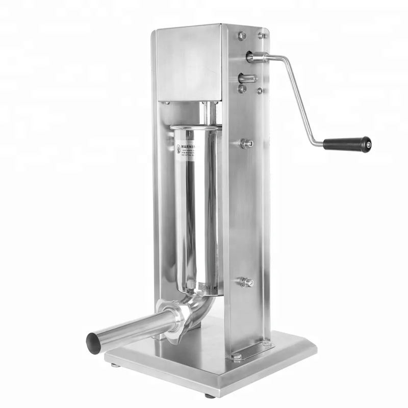 15L Sausage Filler Stuffer Maker With 4 Tubes Stainless Steel Manual Operate 304