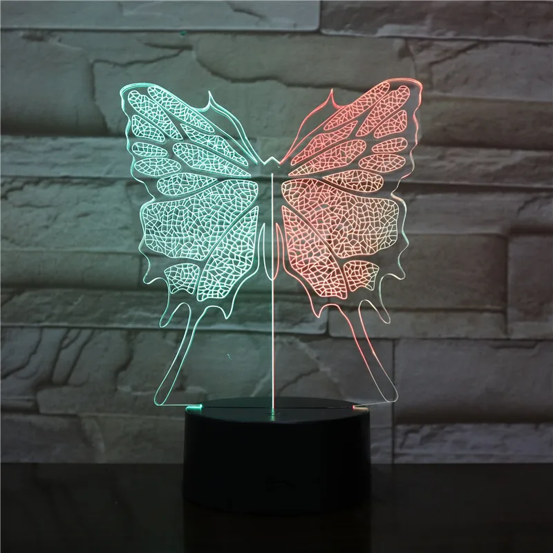 Download Custom Cute Butterfly Pattern Bicolor Acrylic 3d Night Light Abs Base Usb Charger Mini Led Optical Illusion Lamp Buy Personalized Lovely 7 Color Change Butterfly Pattern Bicolor Acrylic 3d Night Light