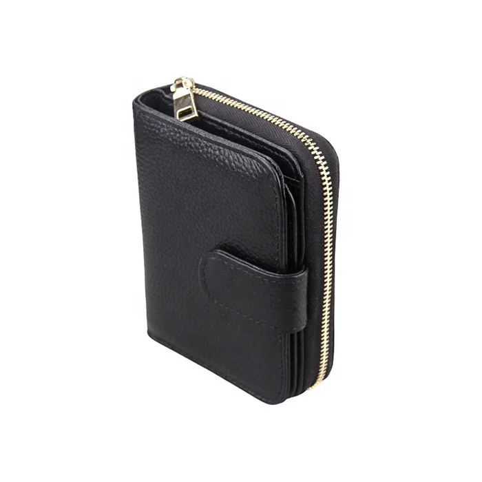 Women Hot Sell Top Layer Cowhide Wallet With Driving Licence Slots Short Zip Card Holder.jpg