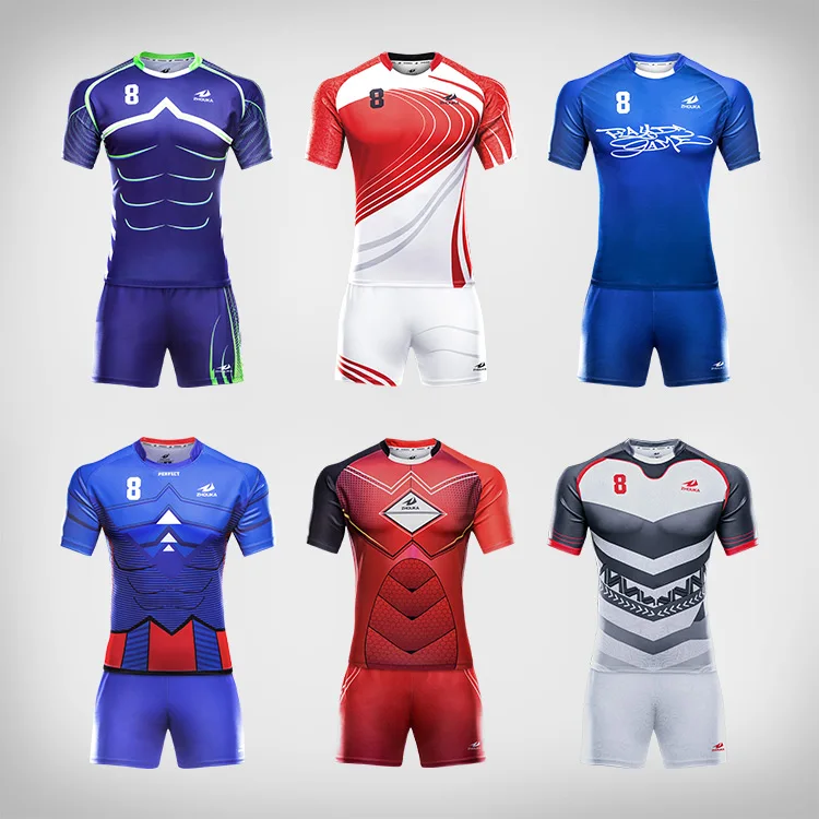 Wholesale sublimated blank rugby shorts football jersey league shirt ...