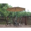 Outdoor Garden Patio Parasol Brushed Aluminum Hand Crank Umbrella