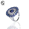 Silver 925 ring Gemstone ring changeable colored stone oval engagement rings