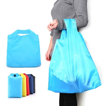 Portable Recycled Polyester Nylon Reusable Foldable Ping Bag Grocery Folding Collapsible Product On Alibaba
