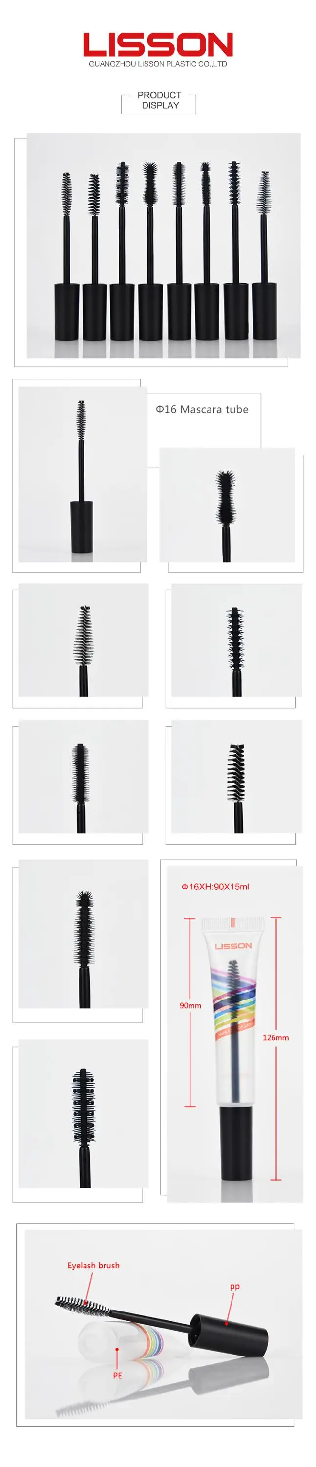 10ml  export to US empty mascara cosmetic tube with brush