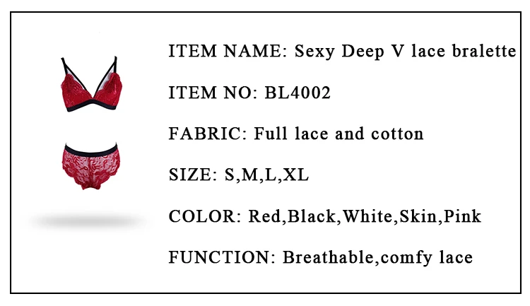 Hot sale cheap stylish sexy designer lace wholesale bralette womens hot sex bra images deep-v bralette set