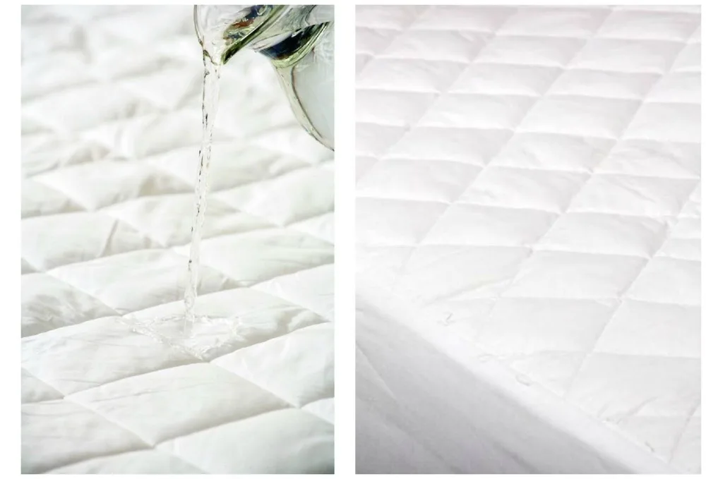 Waterproof Fitted Quilted Pad Mattress Cover Cotton Hypoallergenic