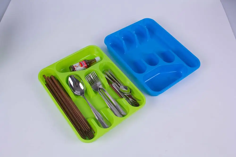 Plastic cutlery drawer organizer sliverware cutlery storage tray/holder, kitchen utensil organizer Flatware Drawer Dividers in 6