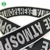 Black company logo name strap jacquard webbing garment accessories