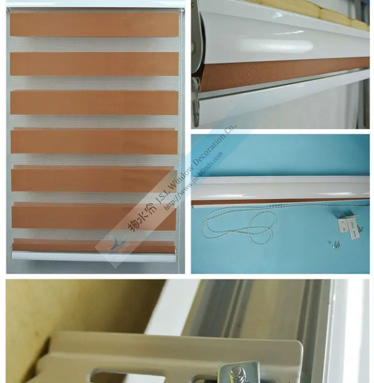 Easy to Be Mounted Zebra Roller Blinds for French Doors