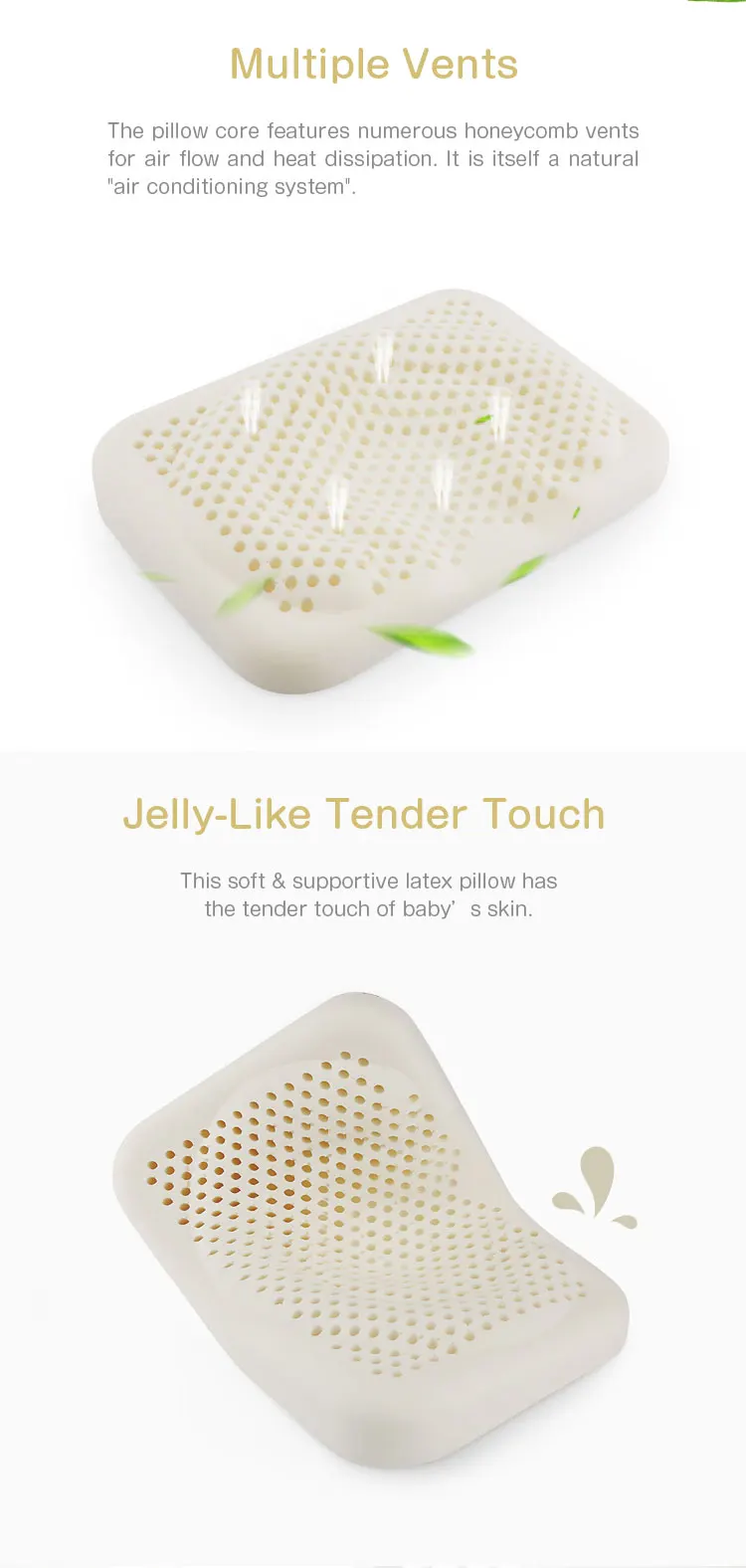 Eco-Friendly Ruber Breathable Soft Comfortable Baby Massage sleeping Latex Pillow