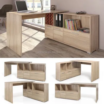 White Oak Wood Corner Computer Pc Work Desk Home Office Study White Oak Wood Corner Computer Pc Work Desk Home Office Study Furniture