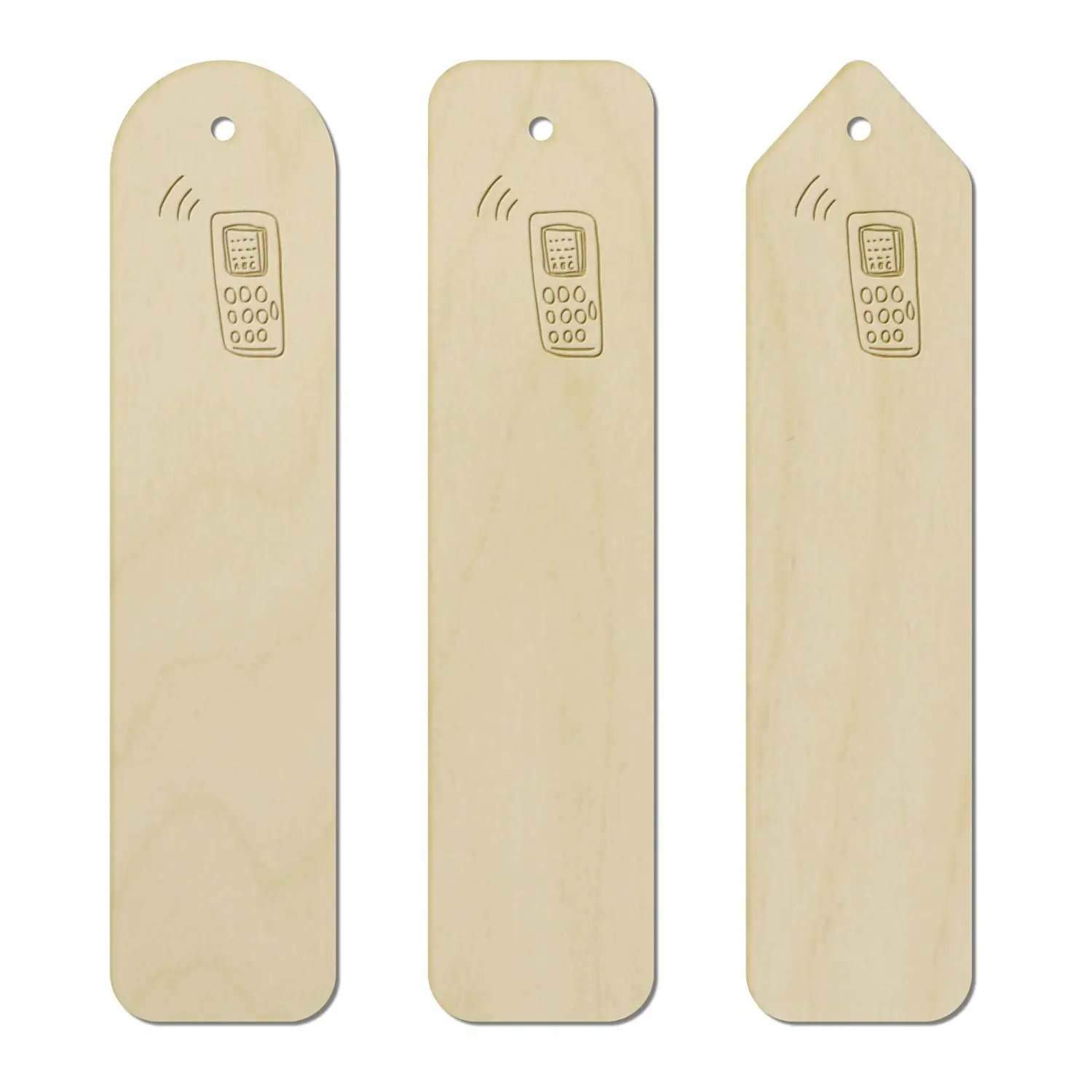 3 x 'Mobile Phone' Engraved Birch Bookmarks (BK00005798)
