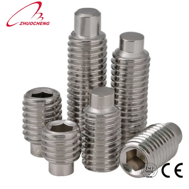 
stainless steel socket heads set screws with dog point din915 