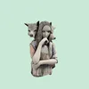 Classical Welcome Unique Wolf&Girl Modern Art Sculpture