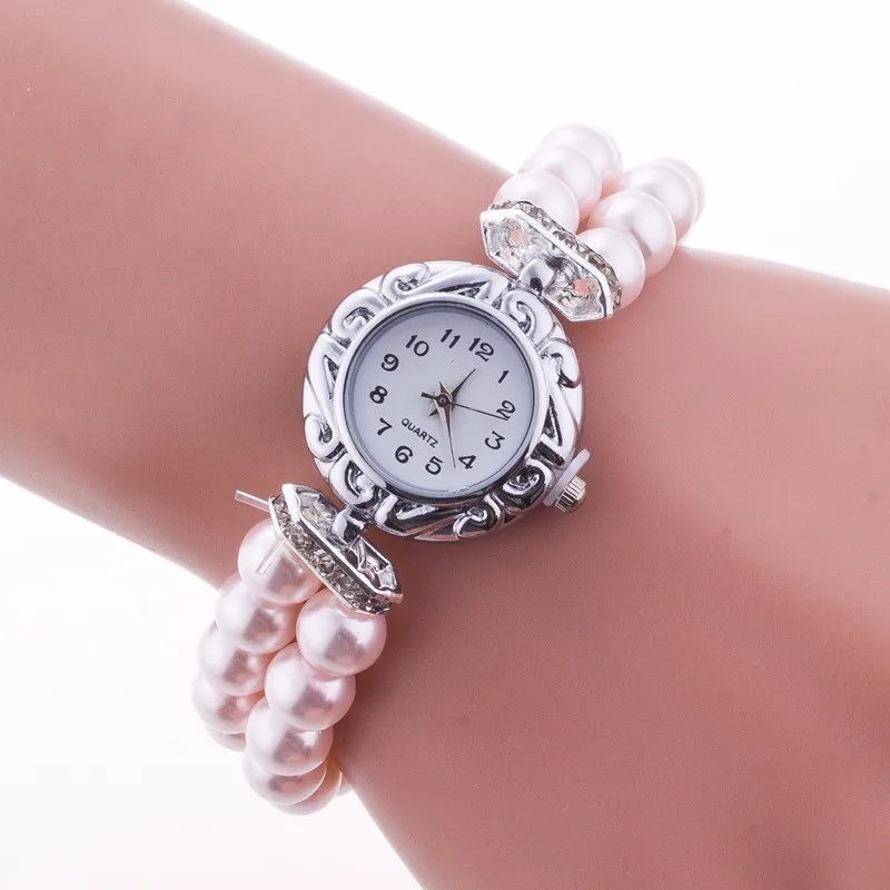 Hot Sale Pearl Women Watches Simple Bracelet Ladies Wrist Watch - Buy ...