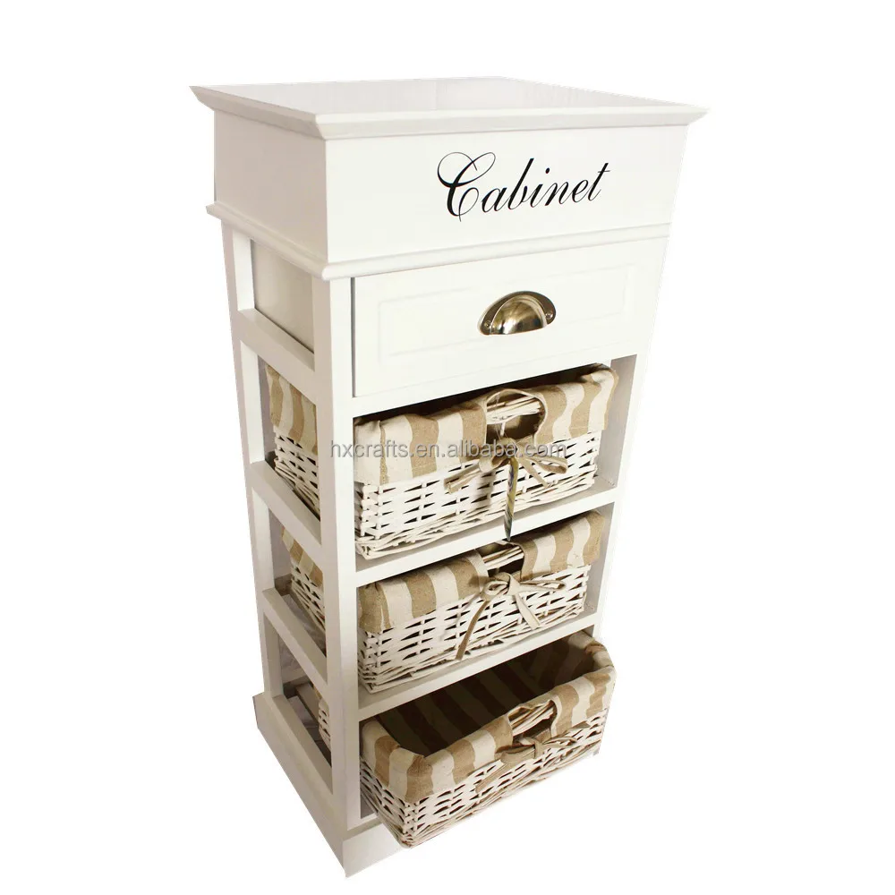 Wicker Wooden Storage Unit Chest Of Drawers Cabinet Storage