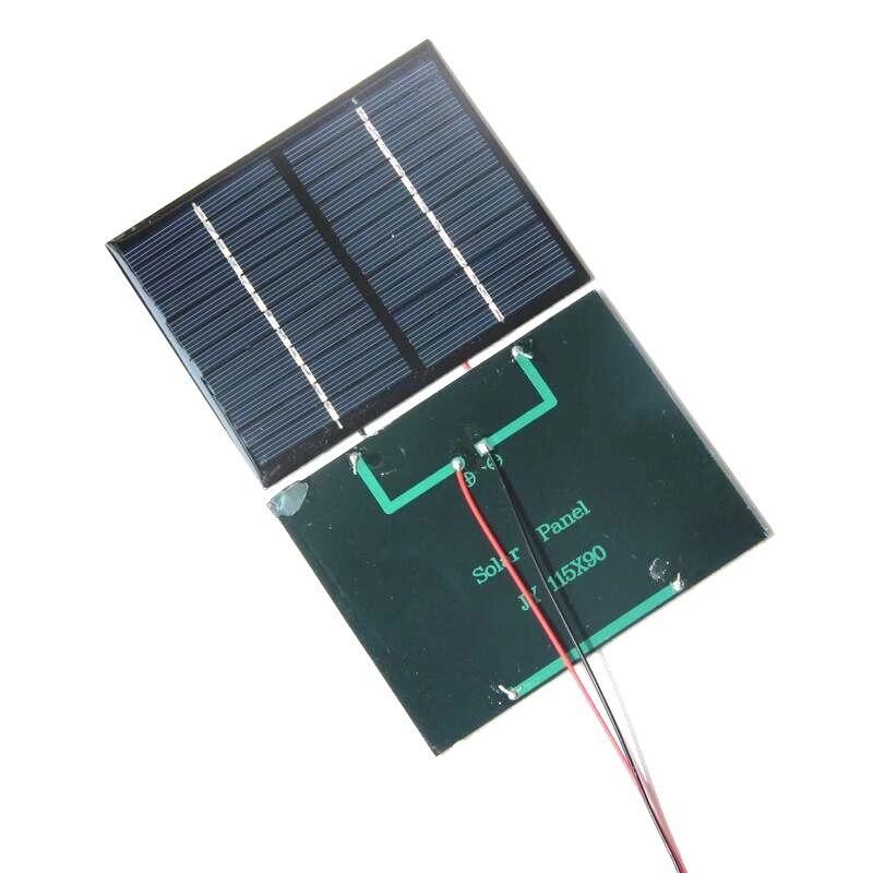 Módulo da Célula Policristalino do Painel Solar com Cabo de Fio Carregador de Bateria Solar Faça Você Mesmo Estudo 115*90*3 mm 4 Pcs 1.5 w 12 v Solar Policristalino Do Painel Solar com Cabo