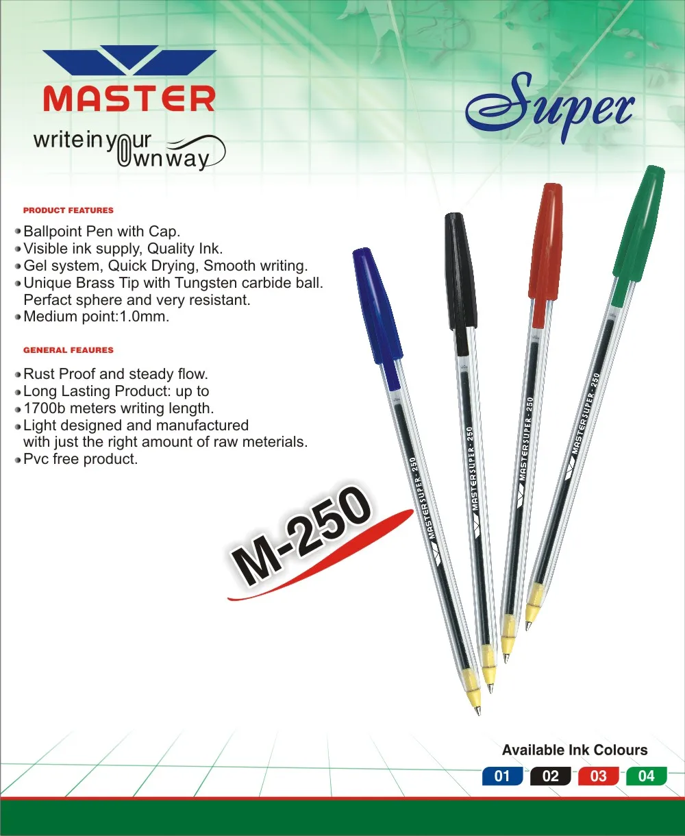 features of ball pen