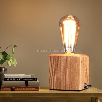Vintage Bedroom E27 Square Base Bedside Reading Wooden Table Desk Vintage Bedroom E27 Square Base Bedside Reading Wooden Table Desk Lamp