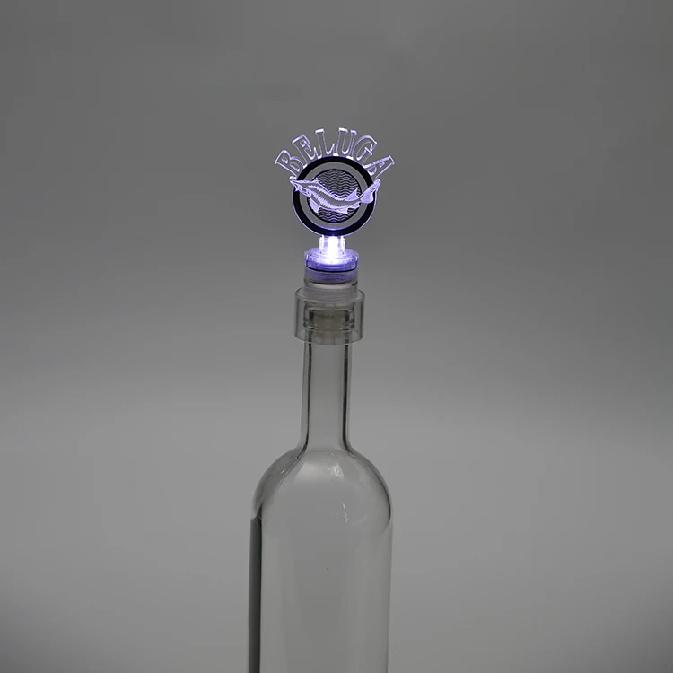Color changing USB rechargeable diamond led wine bottle cork stopper light