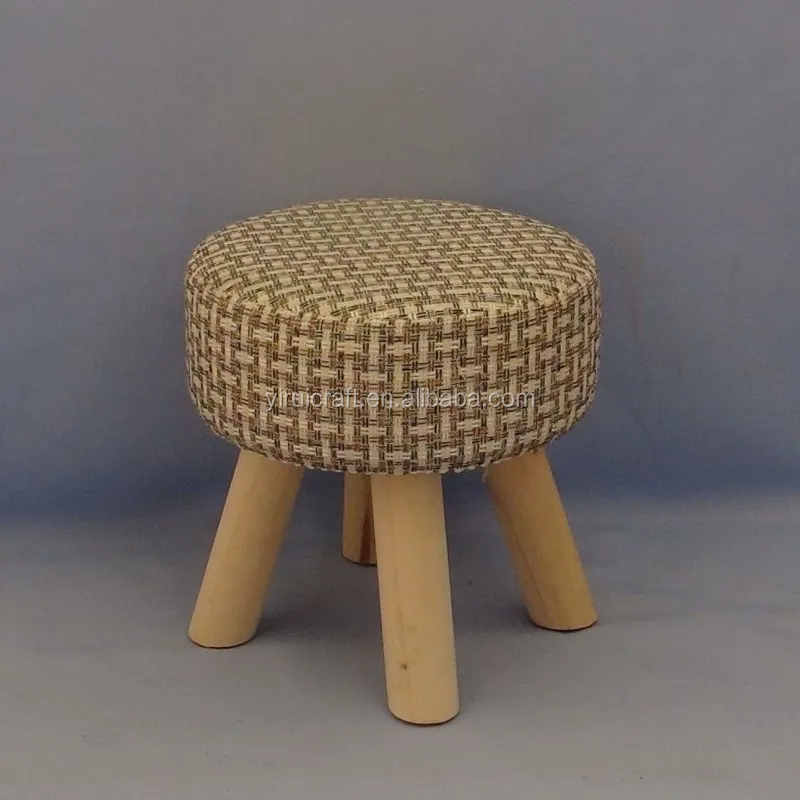 2018 Cheap Household Wooden Stool Pine Wood Legs With Cushion And