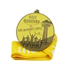 Custom Made Souvenir yellow round circle Finisher 5k Sporting Running Race Medal Maker With Ribbon