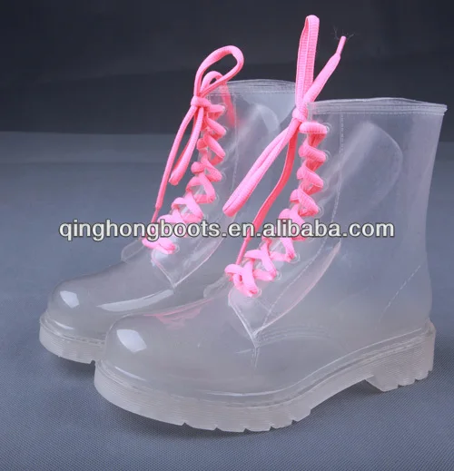 clear plastic rain boots