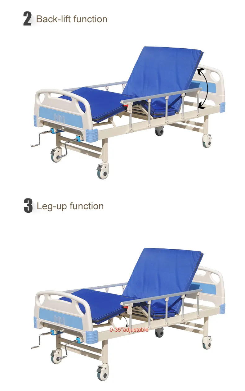 Hospital Furniture Manual Adjustable Bed Frame Used Paralyzed Patients