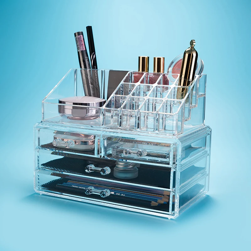 Clear Acrylic Make Up Organizer Acrylic Cosmetic Box Clear Acrylic