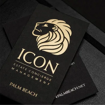 Gold Foil Embossed Printing Black Cardboard Business Card Gold Foil Embossed Printing Black Cardboard Business Card