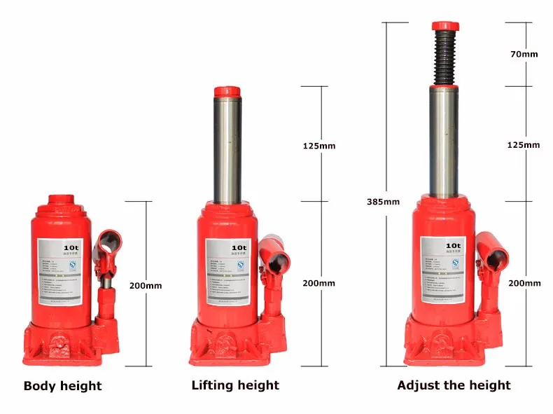 Hydraulic Bottle Jack Qyl Series 10 Tons Small Truck Family Car Use