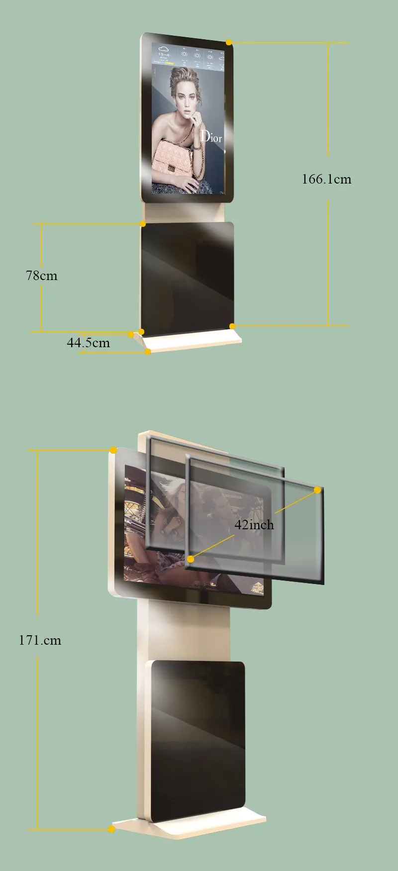 Remote control advertising machine kiosk custom lcd advertising player/advertising booth oem digital signage kiosks