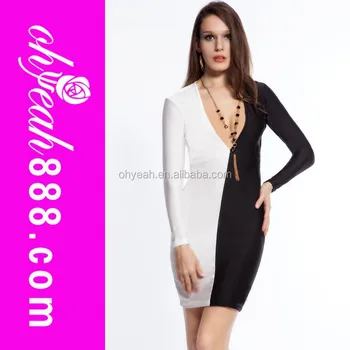 Half Black Half White Fancy Design Women Elegant Evening Dress Porn Half Black Half White Fancy Design Women Elegant Evening Dress Porn
