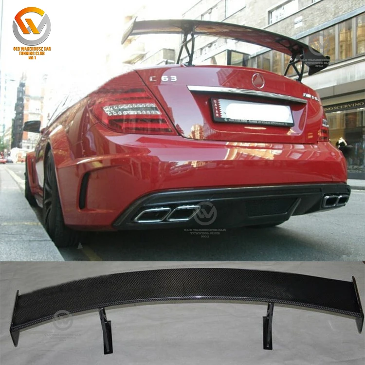Carbon Fiber Rear Trunk Spoiler For 0813 W204 & C63 Amg Sedan Black