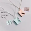Personalized Promise Initial Message Necklaces Two Part Envelope Nameplate Necklace