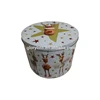 High quality custom cookie packing round christmas tin can