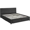 Dark Grey Upholstered Bed Frame with Storage Drawers