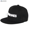 popular small MOQ custom 100% polyester acrylic plain black white 3D embroidery front logo snap back men caps hats